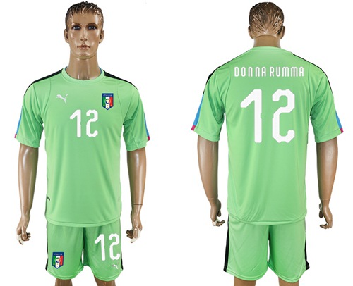 Italy #12 Donna Rumma Green Goalkeeper Soccer Country Jersey